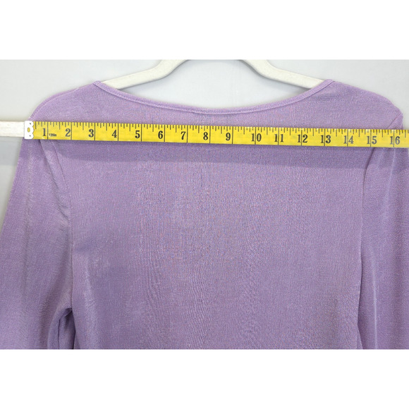 Pretty Garbage Top Embellish Jewel Trim Keyhole Front Women L Lilac Festive - Picture 5 of 10
